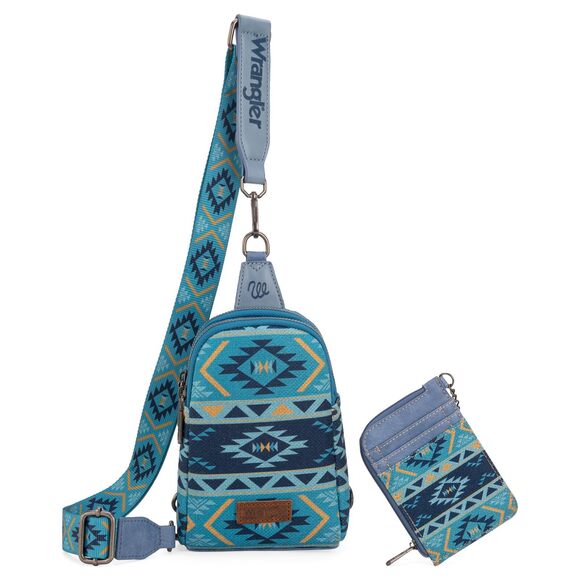 Handbags - 1703 Crossbody Bag with Card Wallet Aztec Sling Bag Purse Set WG2205-210WNY